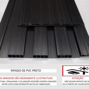 Revestimento Ripado de PVC Preto
