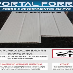 Forro PVC Frisado 200mm X 7mm Neve